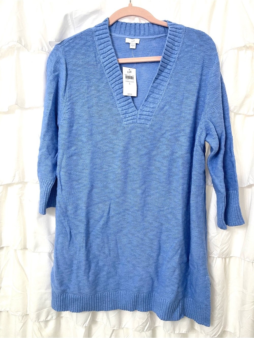 NWT J. Jill Sky Blue V-Neck Tunic Sweater
